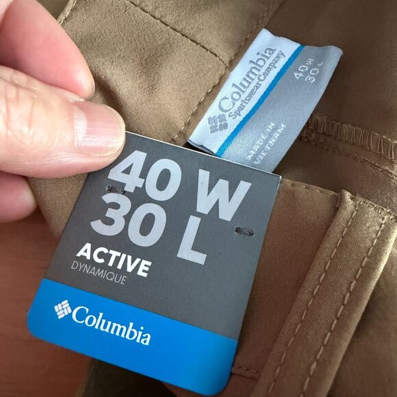 Columbia Mens Narrows Pointe Pants Size 40 30" Inseam Dark Beige - Picture 7 of 7